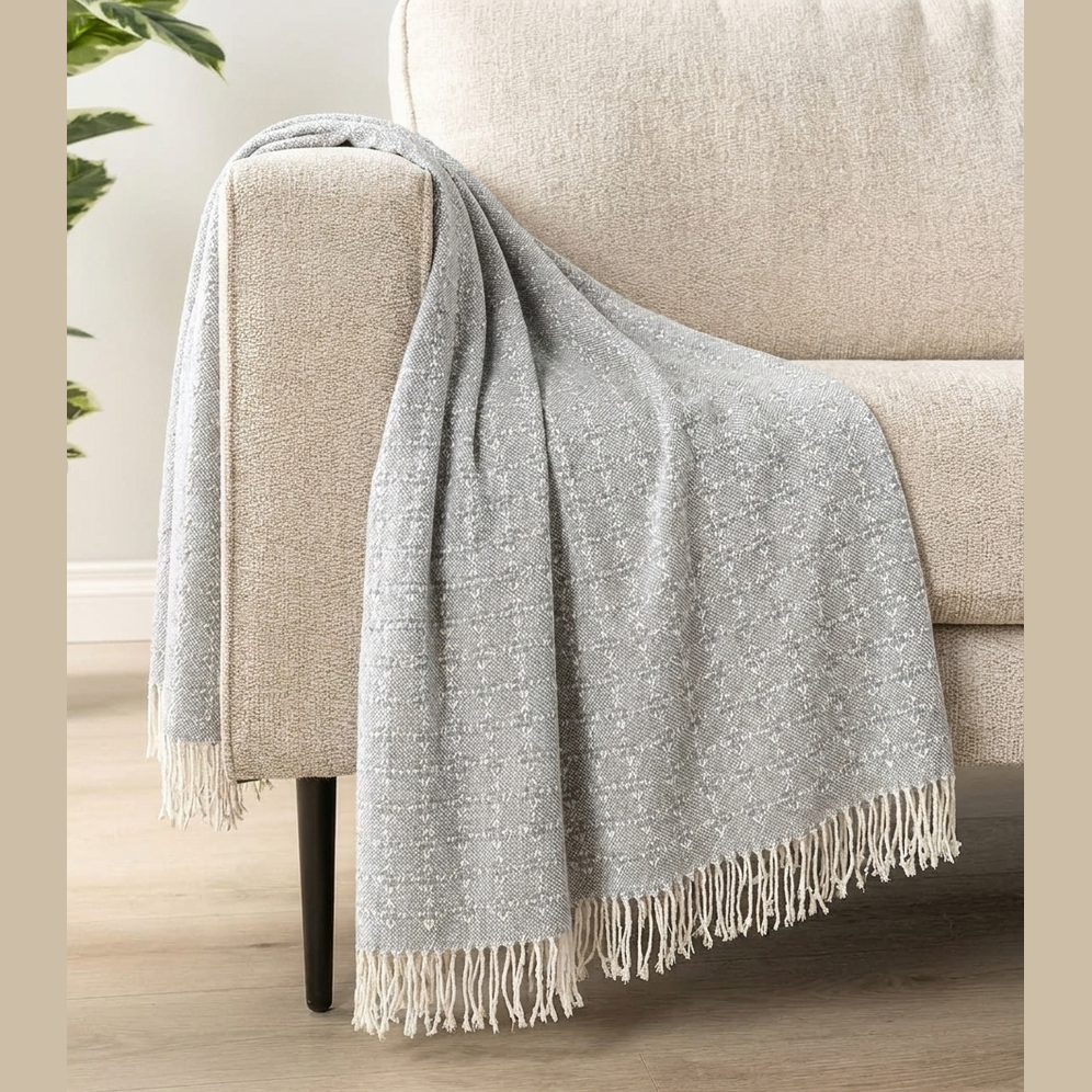 Mist Trellis Throw Blanket