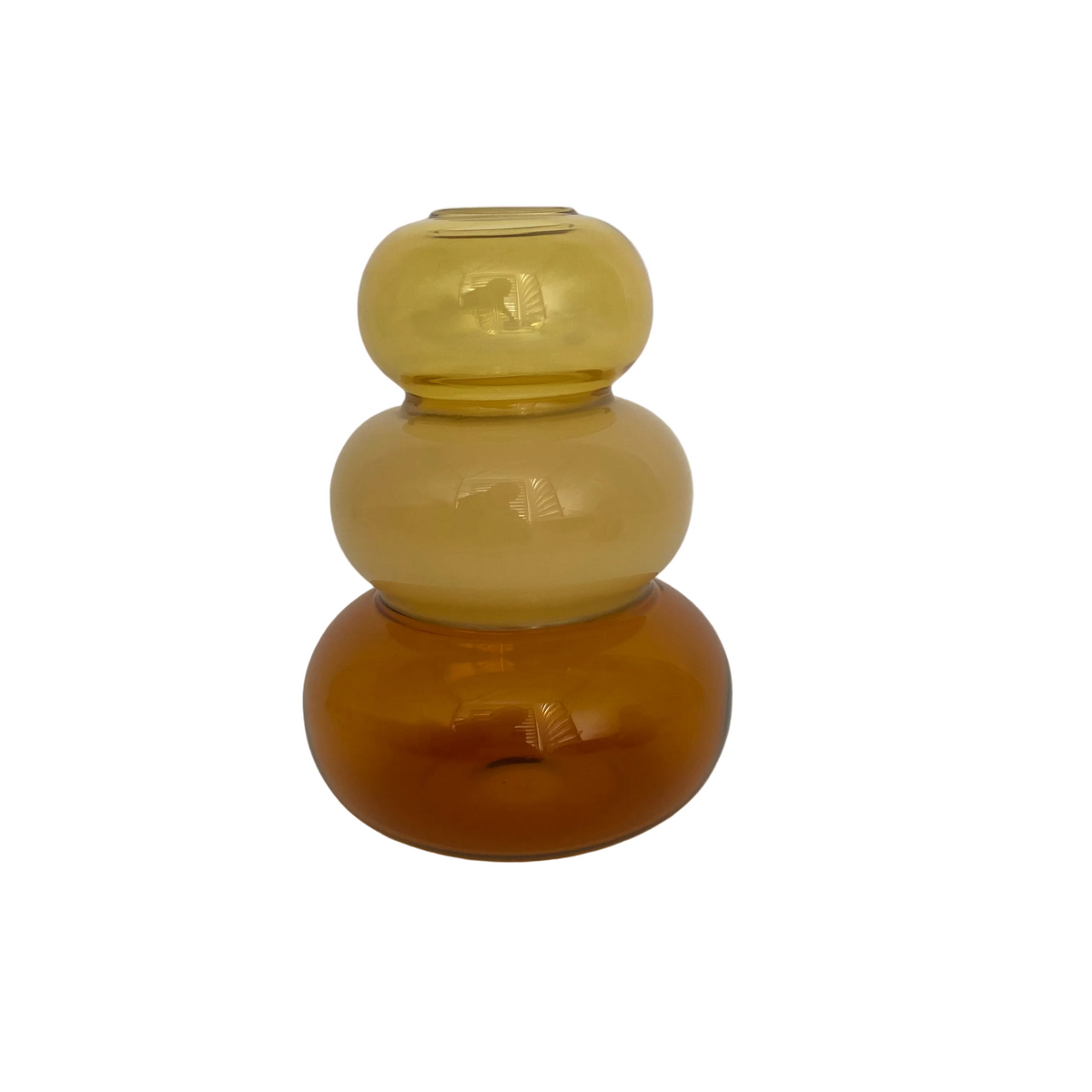 Honey & Blue Shades Three Pebble Glass Vase