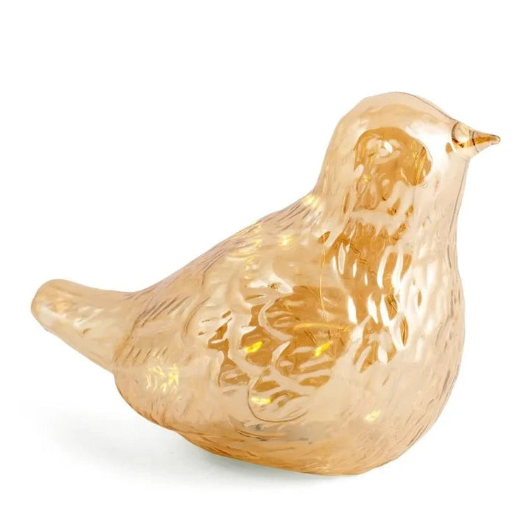 Gold Glass Bird With Light