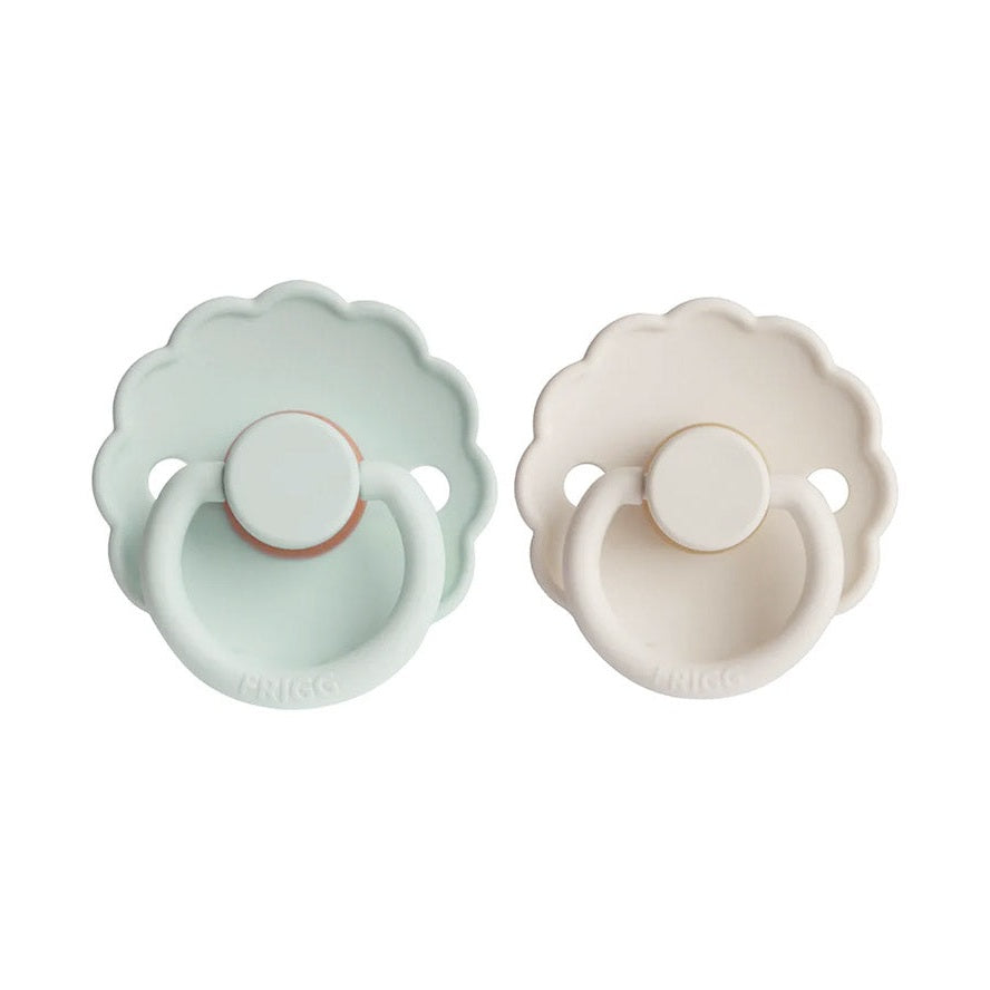 FRIGG Daisy Latex Pacifier 6-18M 2-Pack Seafoam/Cream
