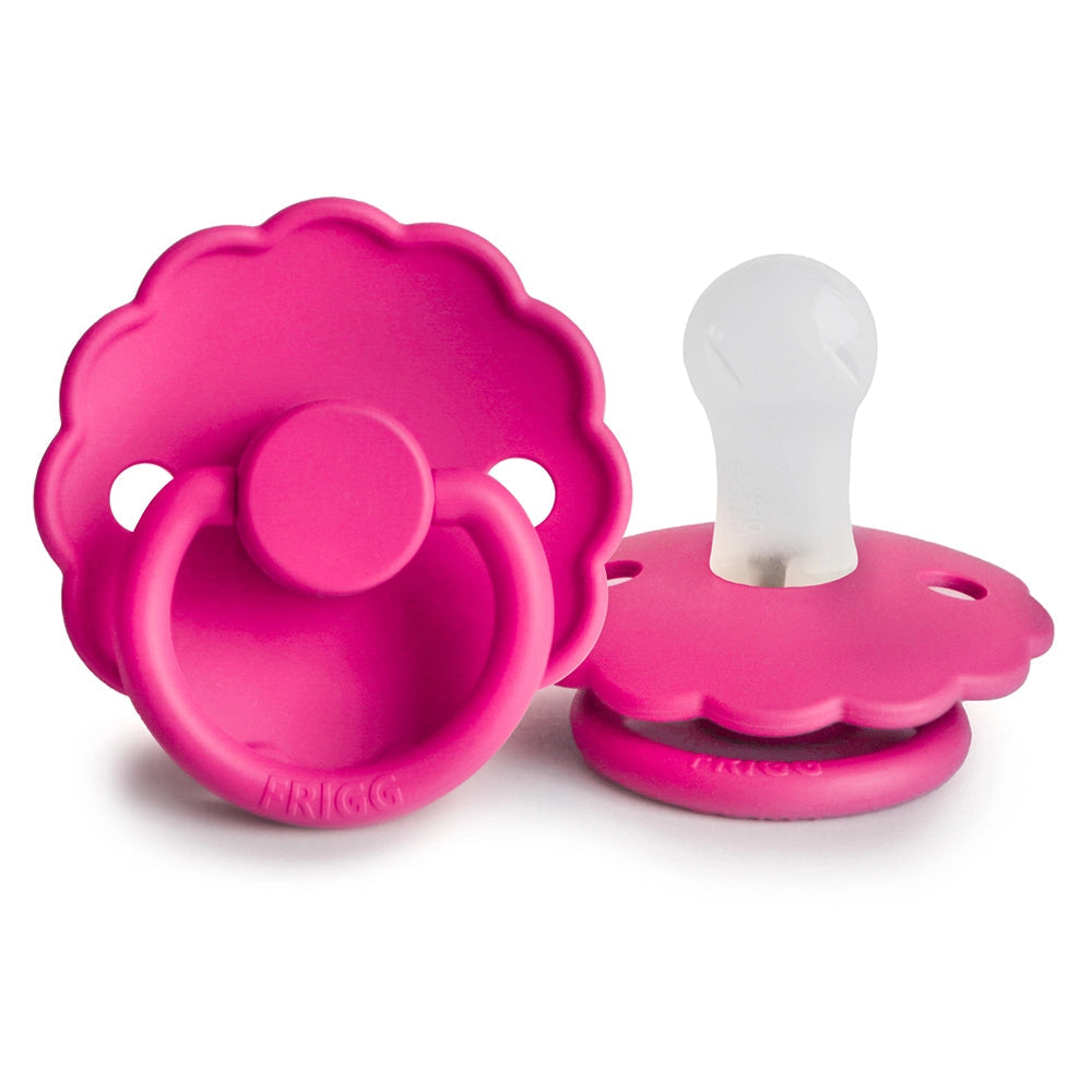 FRIGG Daisy Silicone Pacifier 0-6M 1-Pack Fuchsia