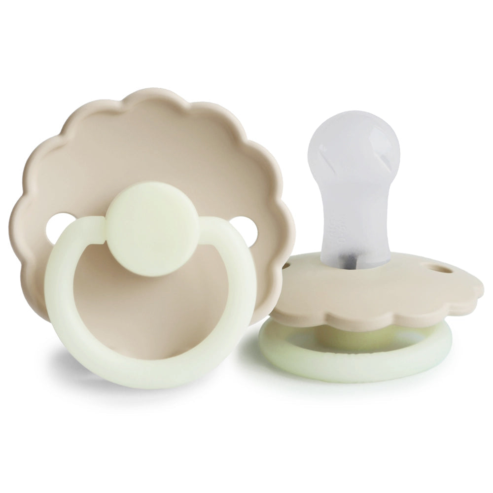 FRIGG Daisy Silicone Pacifier 0-6M 1-Pack Cream Night