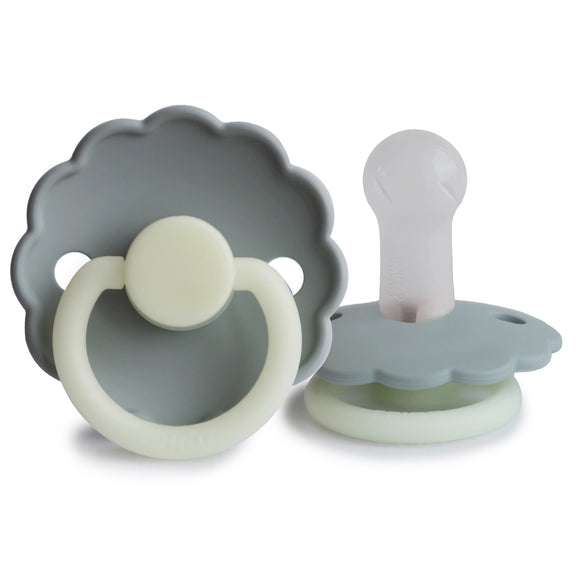 FRIGG Daisy Silicone Pacifier 0-6M 1-Pack French Gray Night