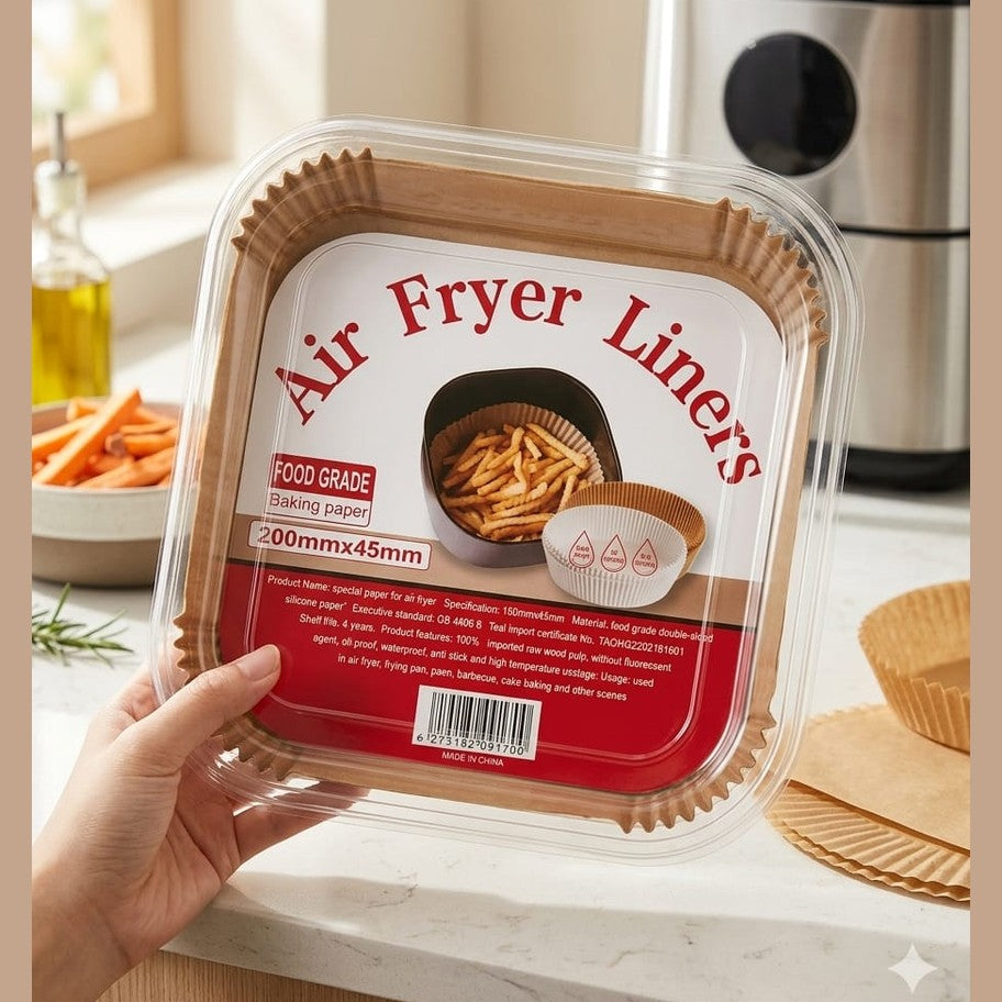50 Pcs Double Sided Square Silicone Air Fryer Paper