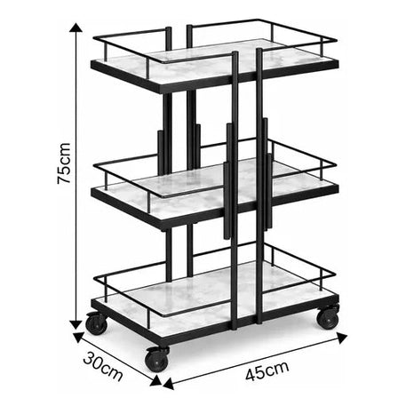Black Metal Trolley With Wheels
