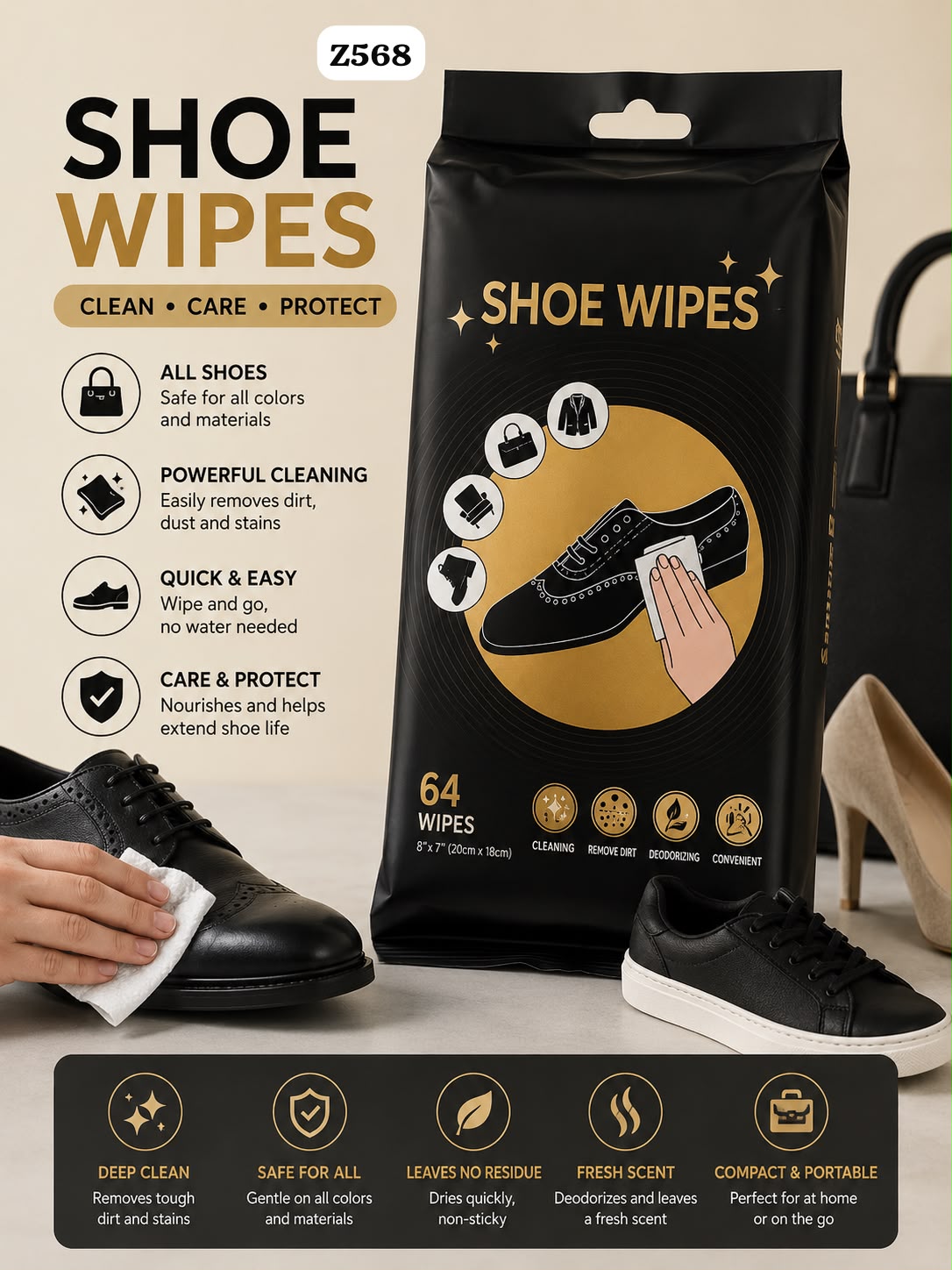 Shoe Wipes Set of 8 Packs
