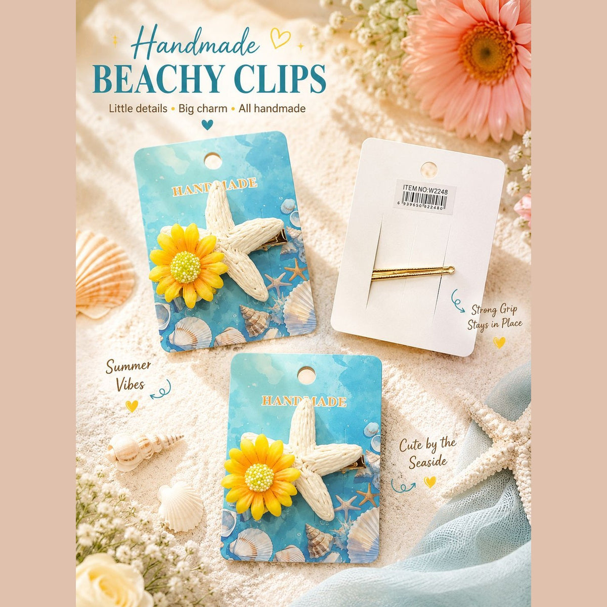 Handmade Hair Beach Clips
