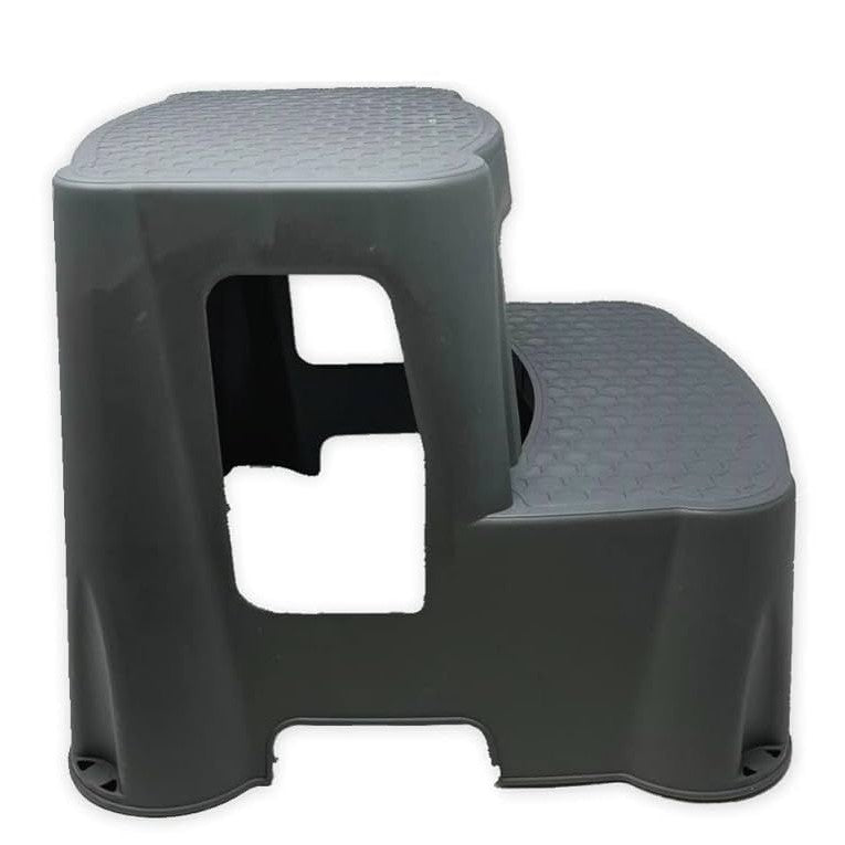 Two-Tier Step Plastic Grey Stool
