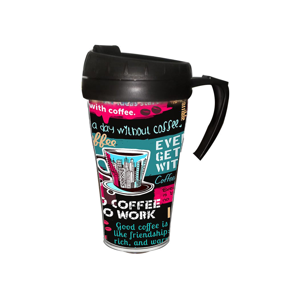 Herevin Decorated Coffee Mug - Coffee Pink 500 ML