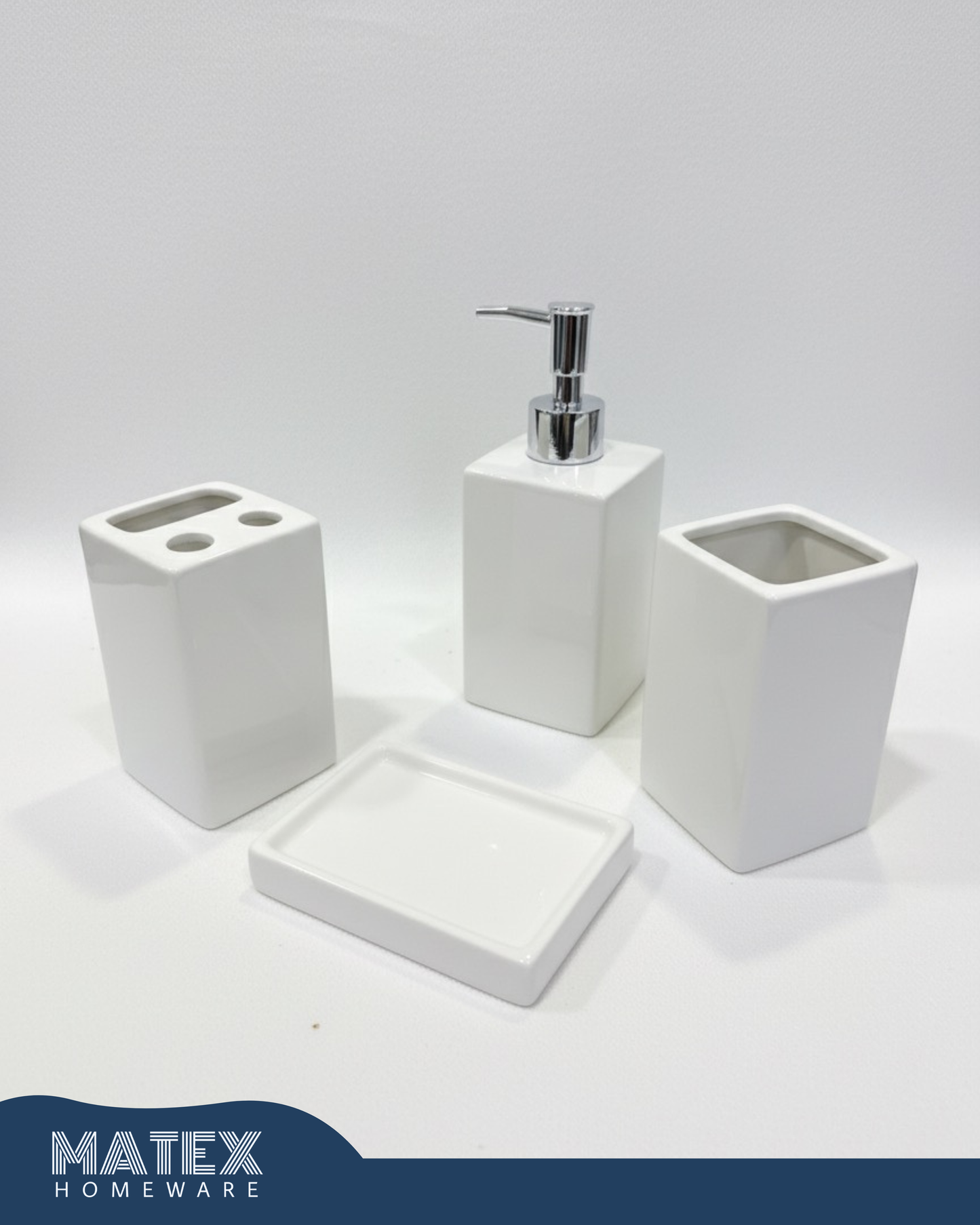 Porcelain PureWhite Bathroom Accessory Kit (4pc)