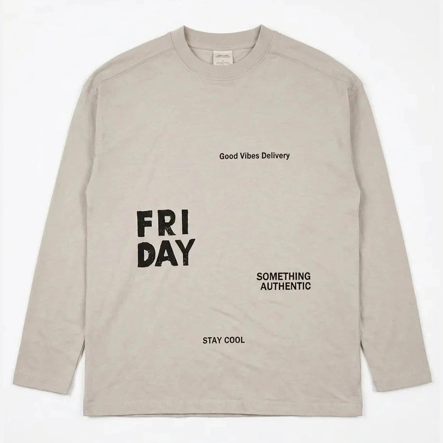Zara Boy's Beige "Good Vibes Delivery" Long Sleeve Blouse | Zara In Lebanon