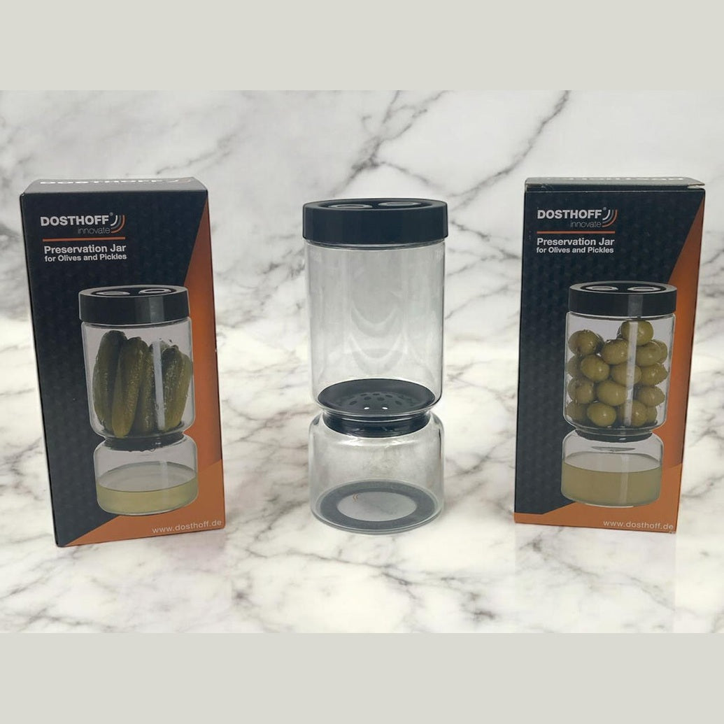 Dosthoff, Clear Glass Olive Pickle Preservation Jar
