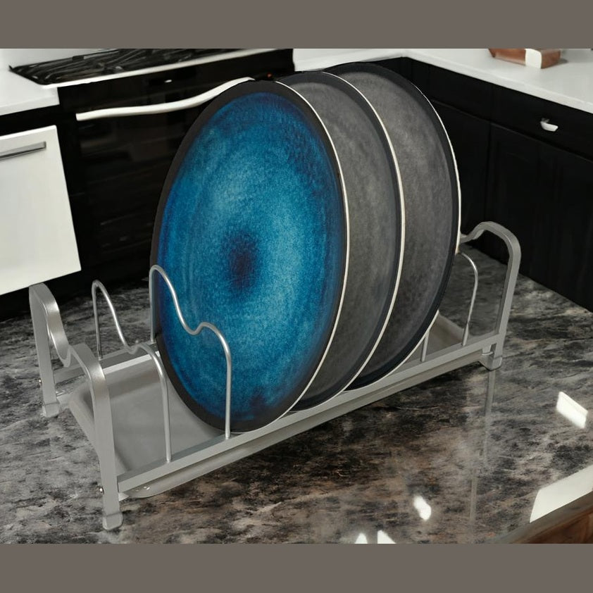 Small Aluminium Dish Rack with Plastic Tray