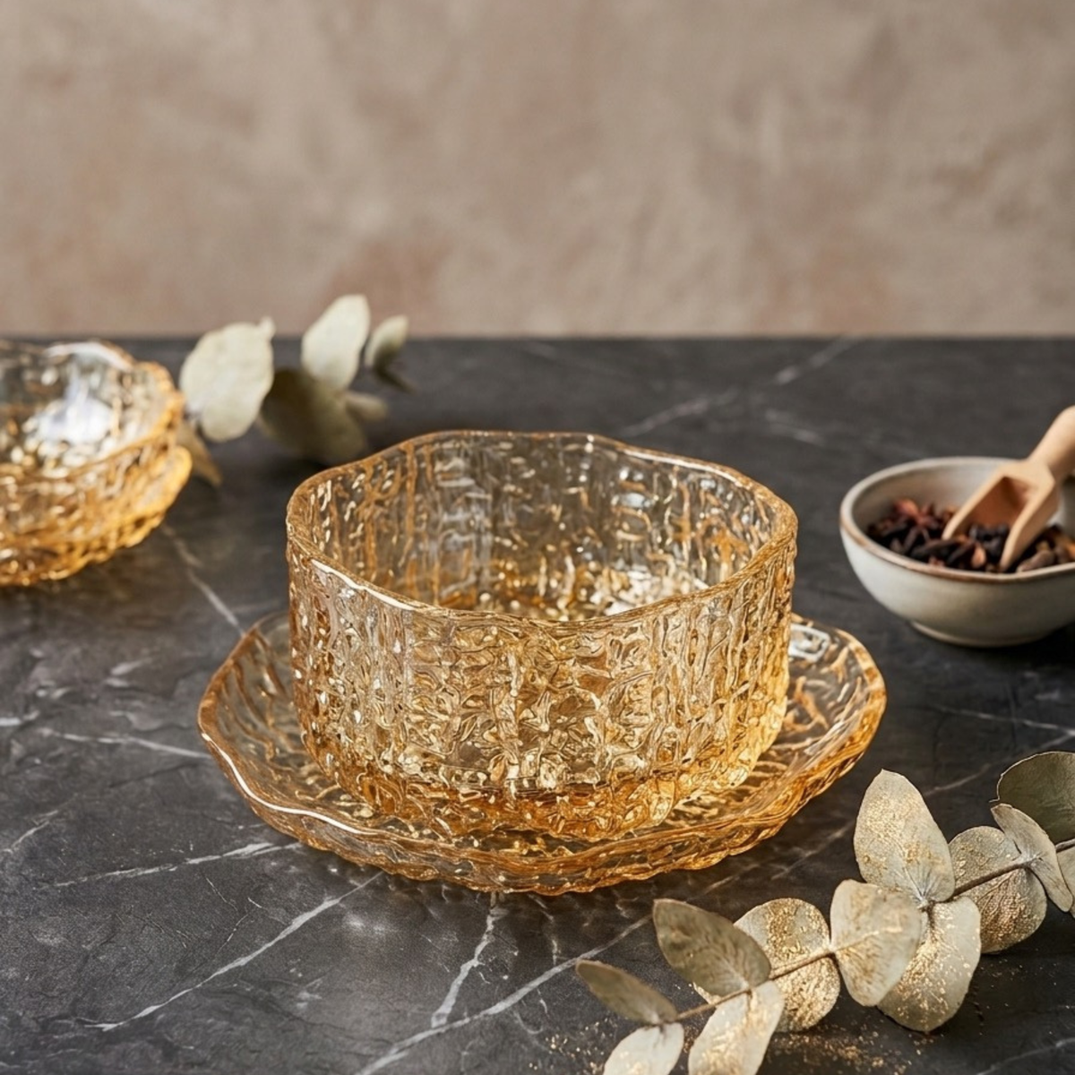 Opaline Glow Bowl & Saucer Set