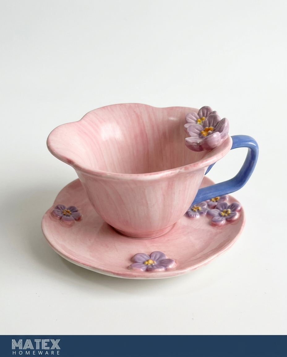 Ceramic Zaytoona Mug & Saucer Set