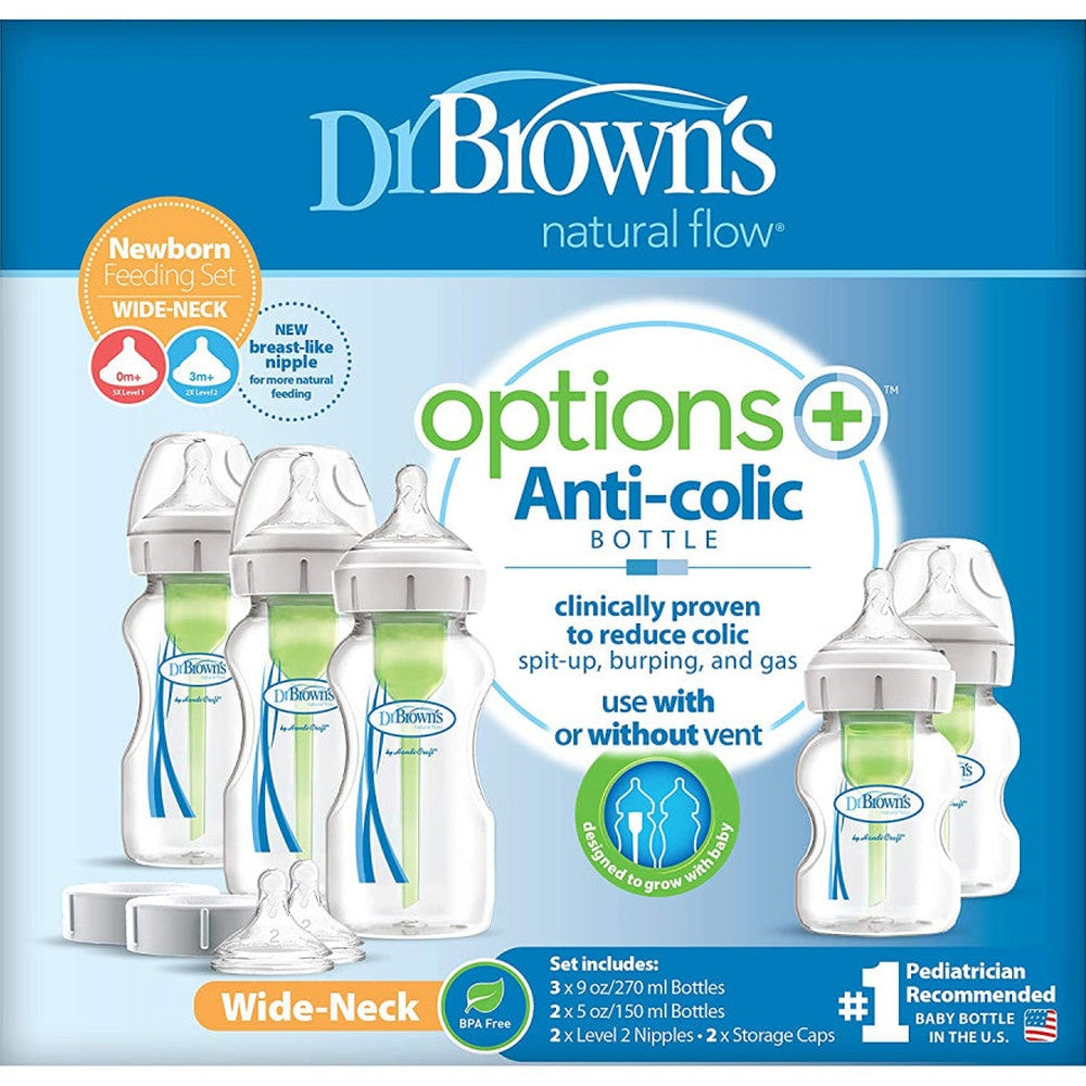 DrBrown's - Wide Neck OP+ Anti-Colic Newborn Feeding Set
