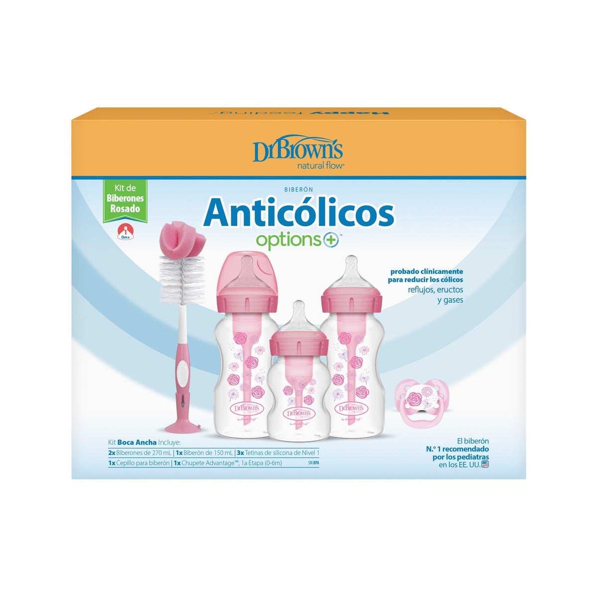 DrBrown's - Anti-Colic Gift Set With Level 1 Teat , Pink