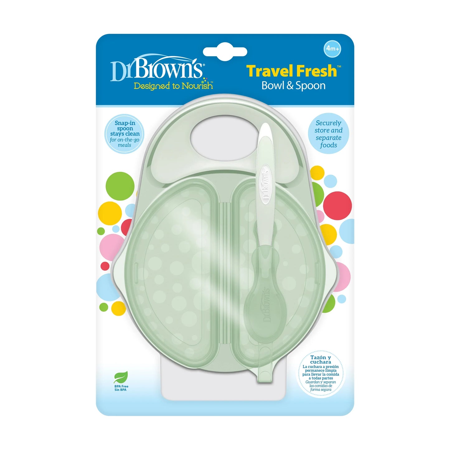 DrBrown's - Travel Fresh Bowl & Spoon - Light Green