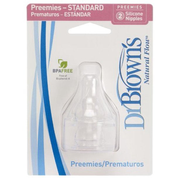 DrBrown's - Narrow Preemie Nipples 0m+ Slow Flow - 2 Pack