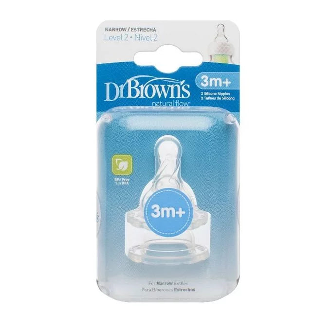 DrBrown's - Narrow Level 2 Nipples 3m+ , 2 pack