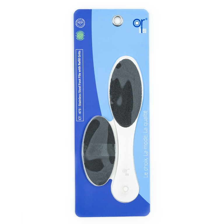 Orbleu Stainless Foot File with Refill Grits