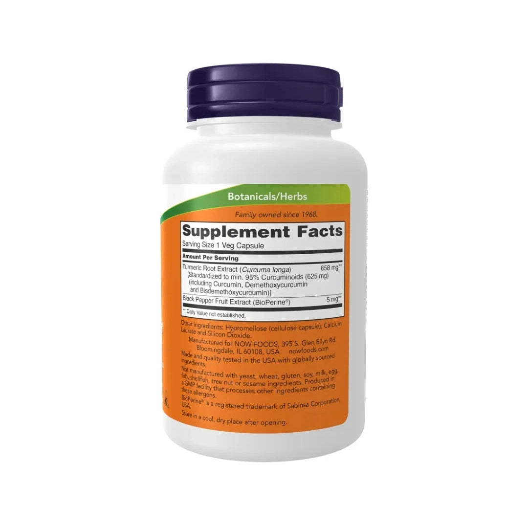 Now Turmeric Curcumin With Bioperine 90 Veg Capsules