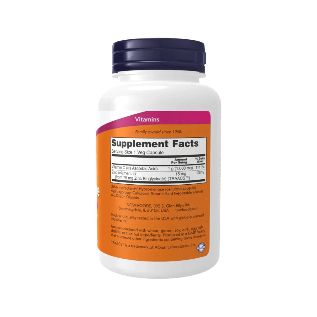 Now C-1000 Zinc Immune 90 Veg Capsules