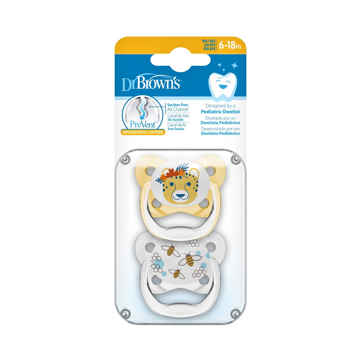 DrBrown's - Soother Stage 2 - (6-18m) - 2pack - Yellow