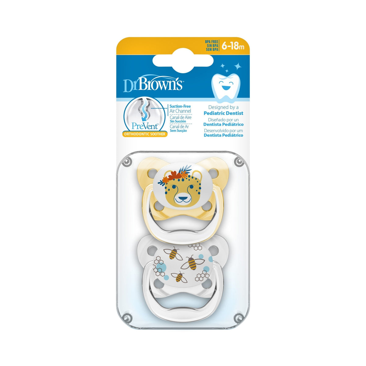 DrBrown's - Soother Stage 2 - (6-18m) - 2pack - Yellow