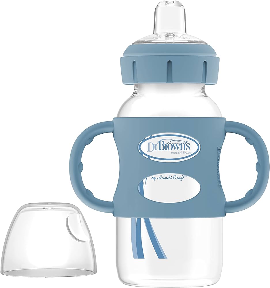 DrBrown's - Wide Neck Sippy Bottles,handles 270ML - (6M+) - Blue