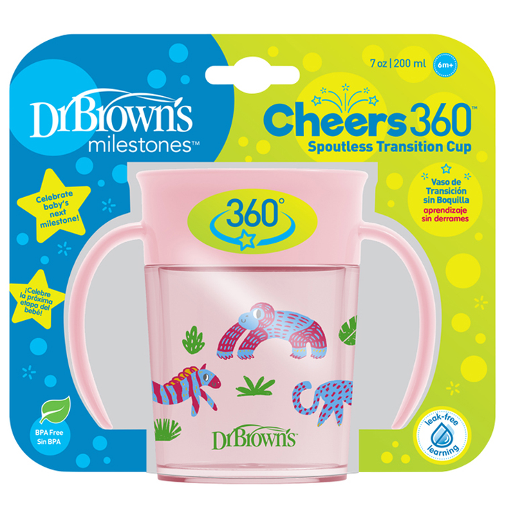 DrBrown's - Smooth Wall Cheers Cup 200ML - (6m+) - Pink