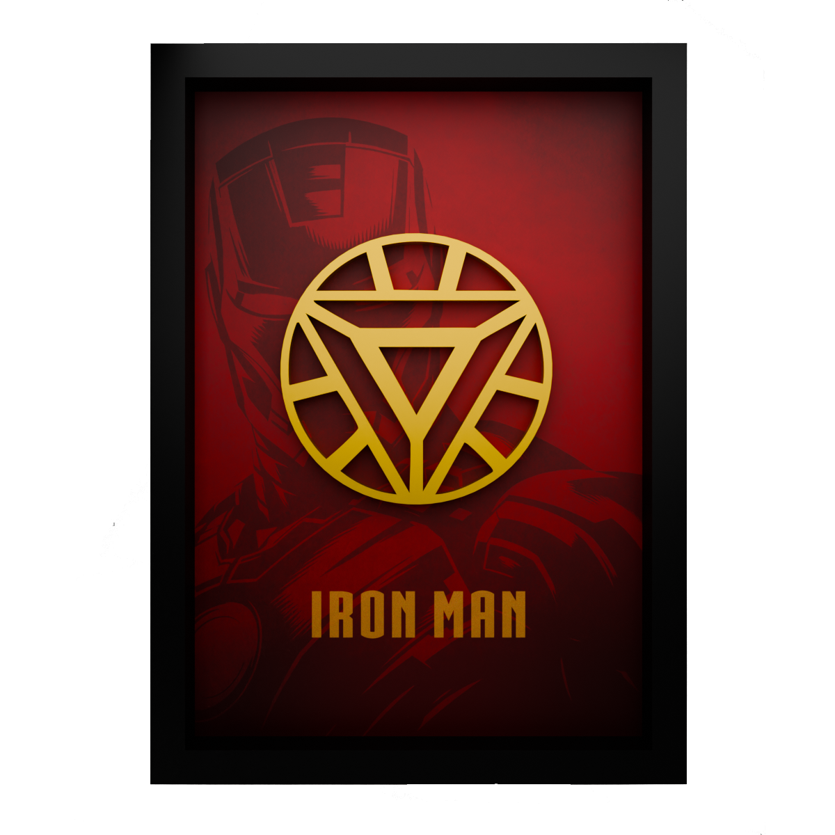 Iron Man Frame WIth 3D-printed Logo