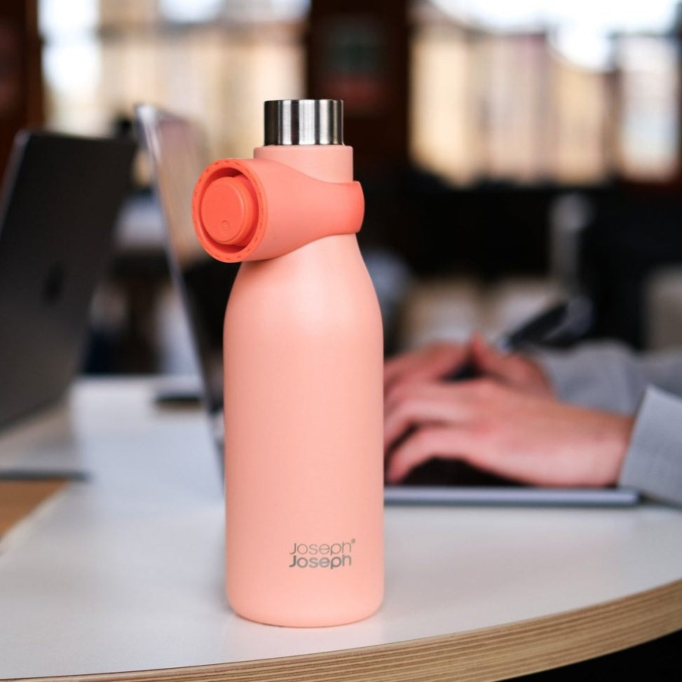 Joseph Joseph Loop™ 500ml Stainless-steel Vacuum Insulated Water Bottle Coral
