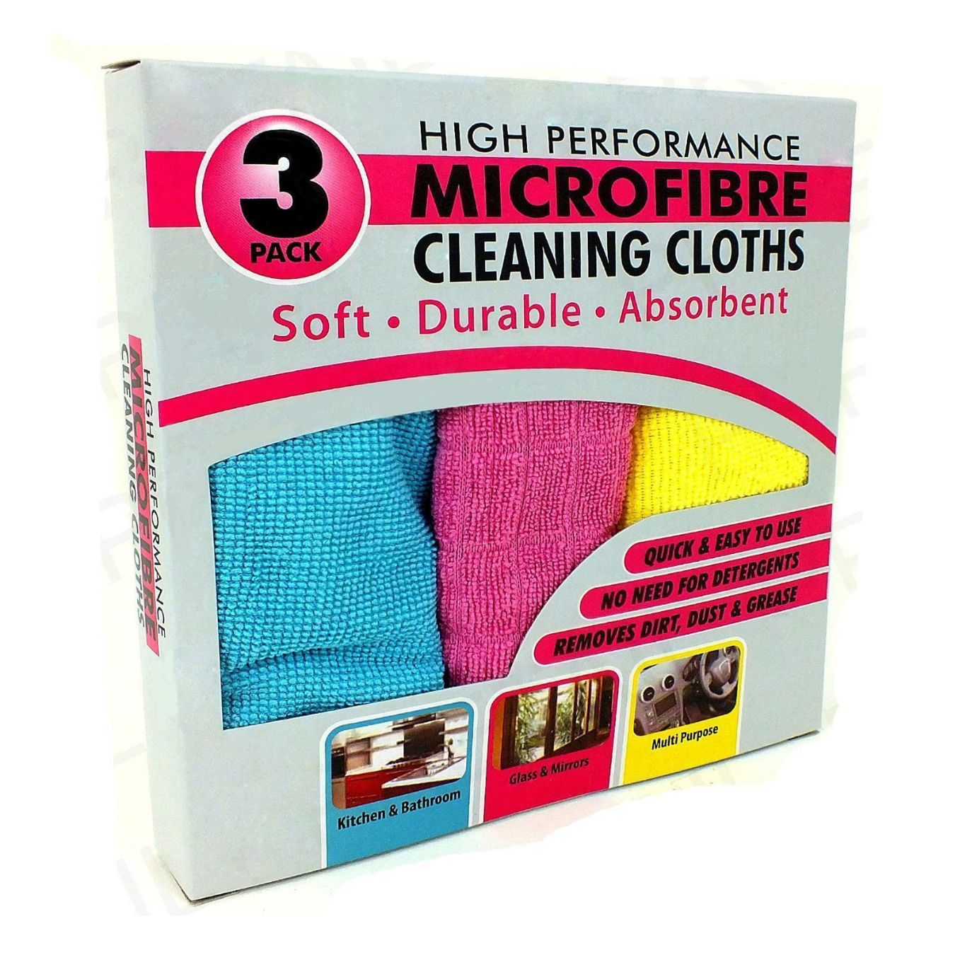 TIDYZ MICROFIBRE CLEANING CLOTHS 3PK - Medaid International