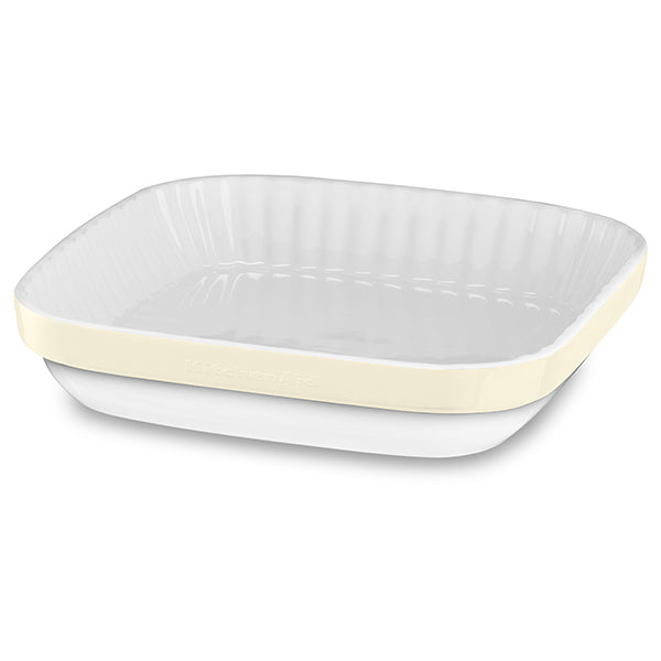 KITCHENAID SQUARE GRATIN DISH 24CM ALMOND CREAM
