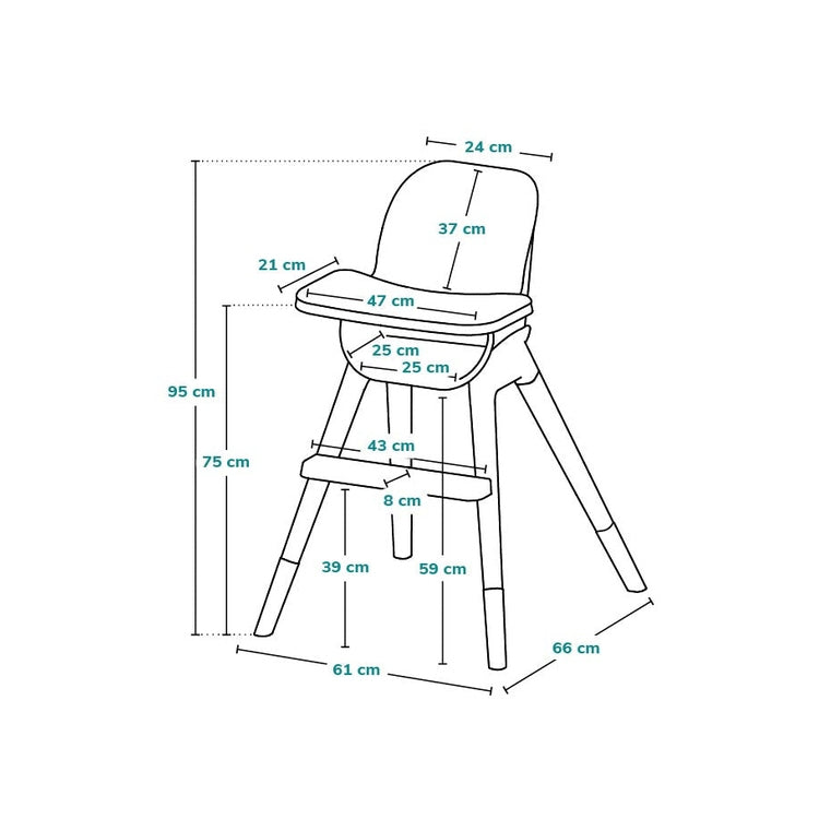 Lionelo - Highchair - Mona Black Onyx
