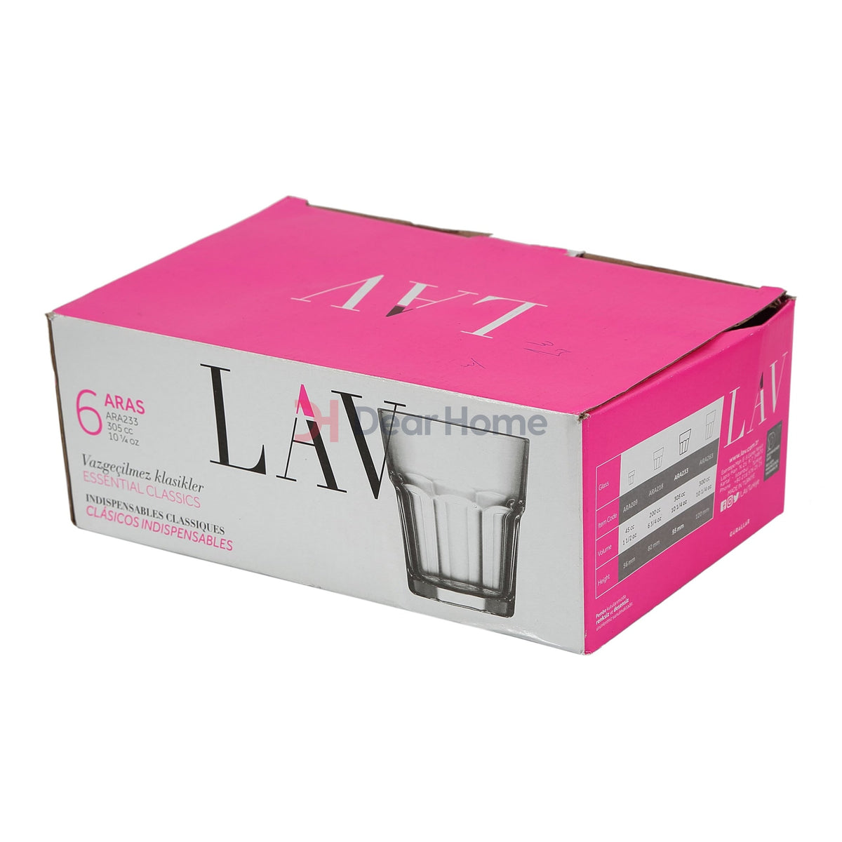Lav Aras Glass Short Cup 6Pcs