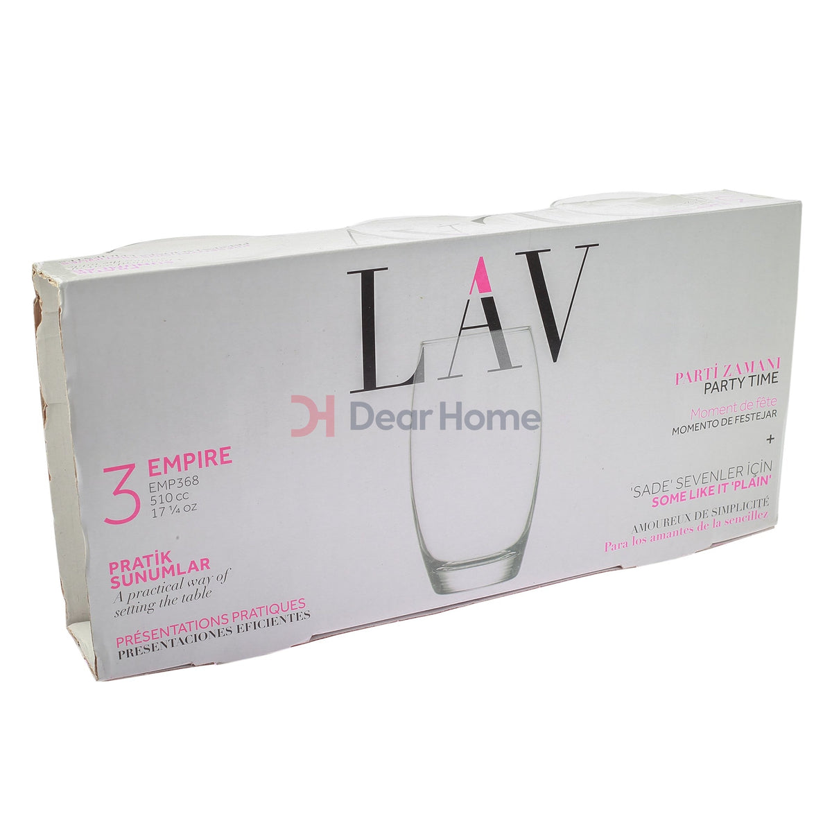 Lav Empire Long Glass Cup 3 Pcs