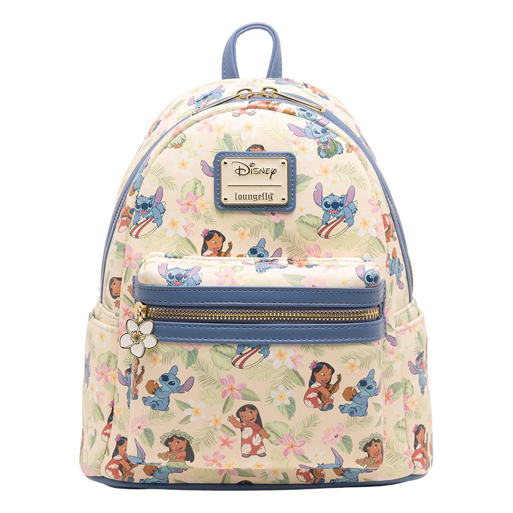 Funko Loungefly! Leather: Blue Hula Lilo and Stitch All-over-print Mini Backpack - Medaid International