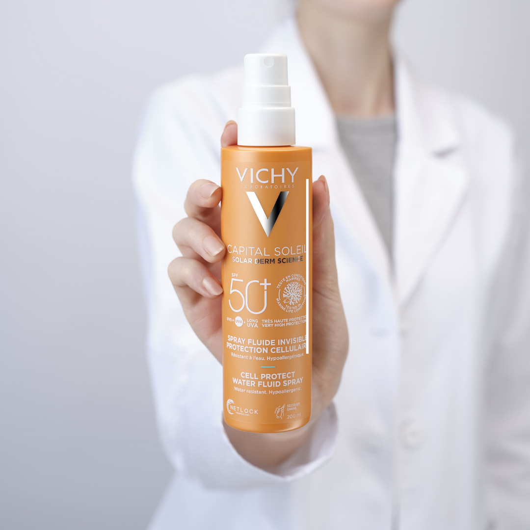 Vichy Capital Soleil Invisible Fluid Sunscreen Spray SPF50+ For Face And Body 200ml