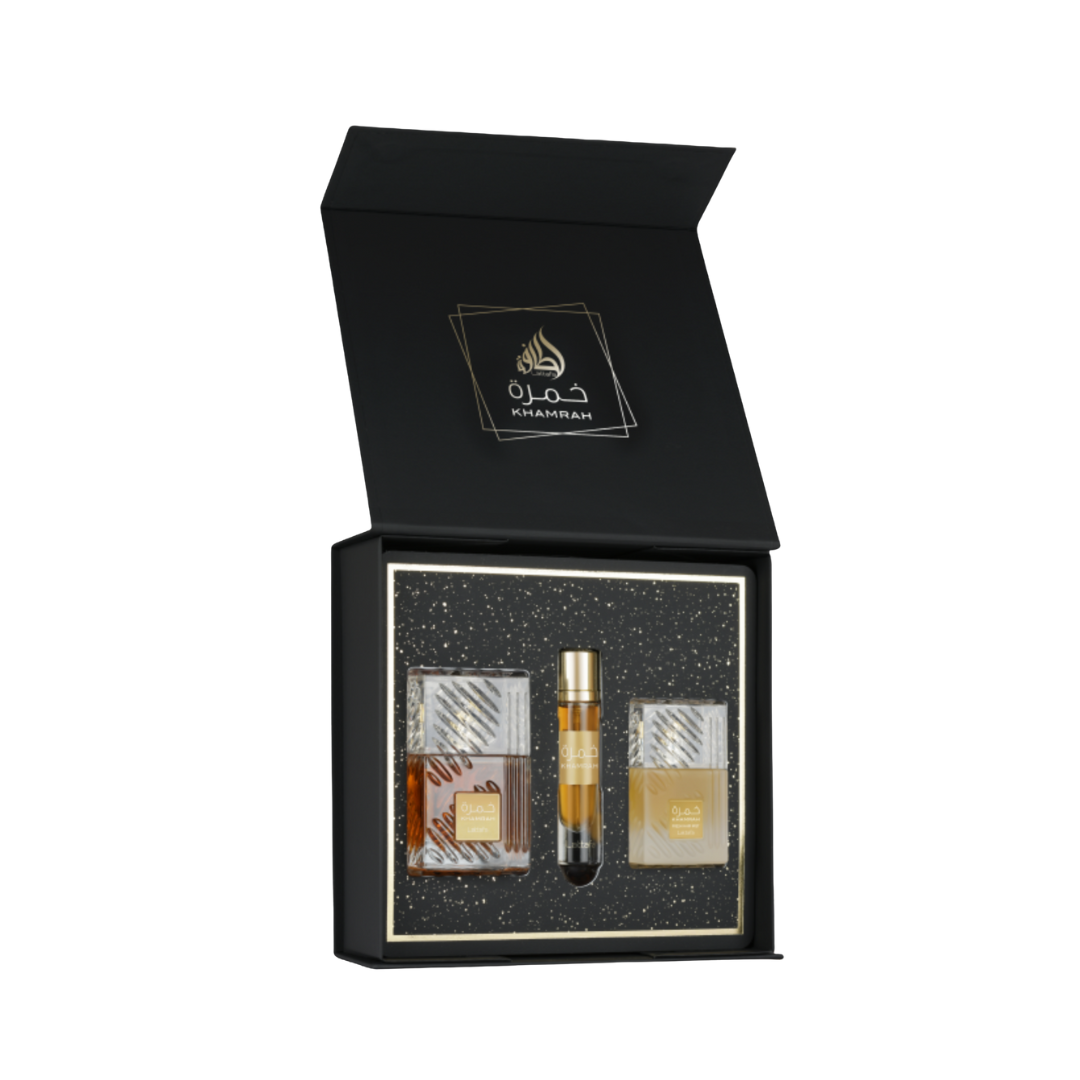 Lattafa Khamrah 3pcs Perfume Gift Set