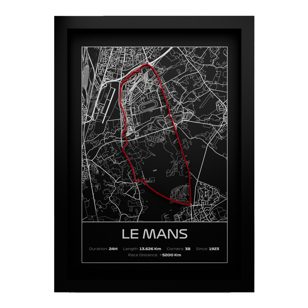 Le Mans Frame WIth 3D-printed track