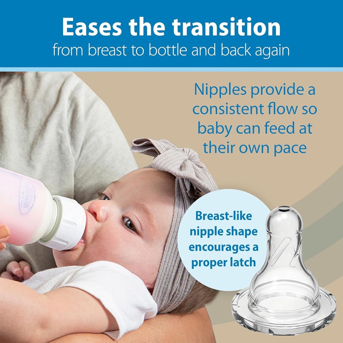 Narrow Neck Glass Feeding Bottle with Level 1 Teat