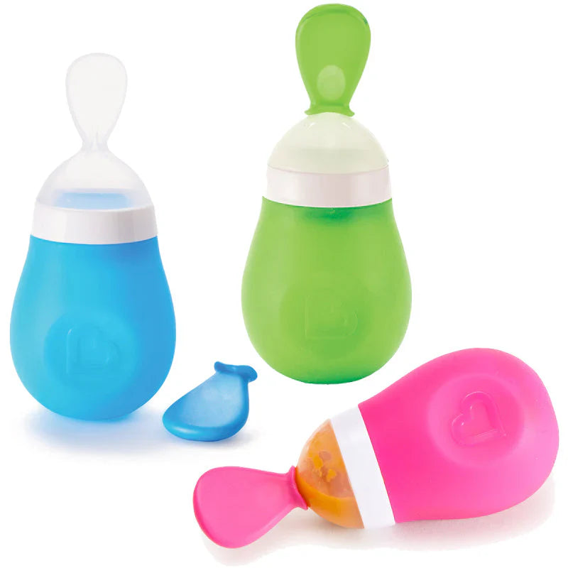 Munchkin - Squeeze Spoon Silicone - Baby Feeder - Green