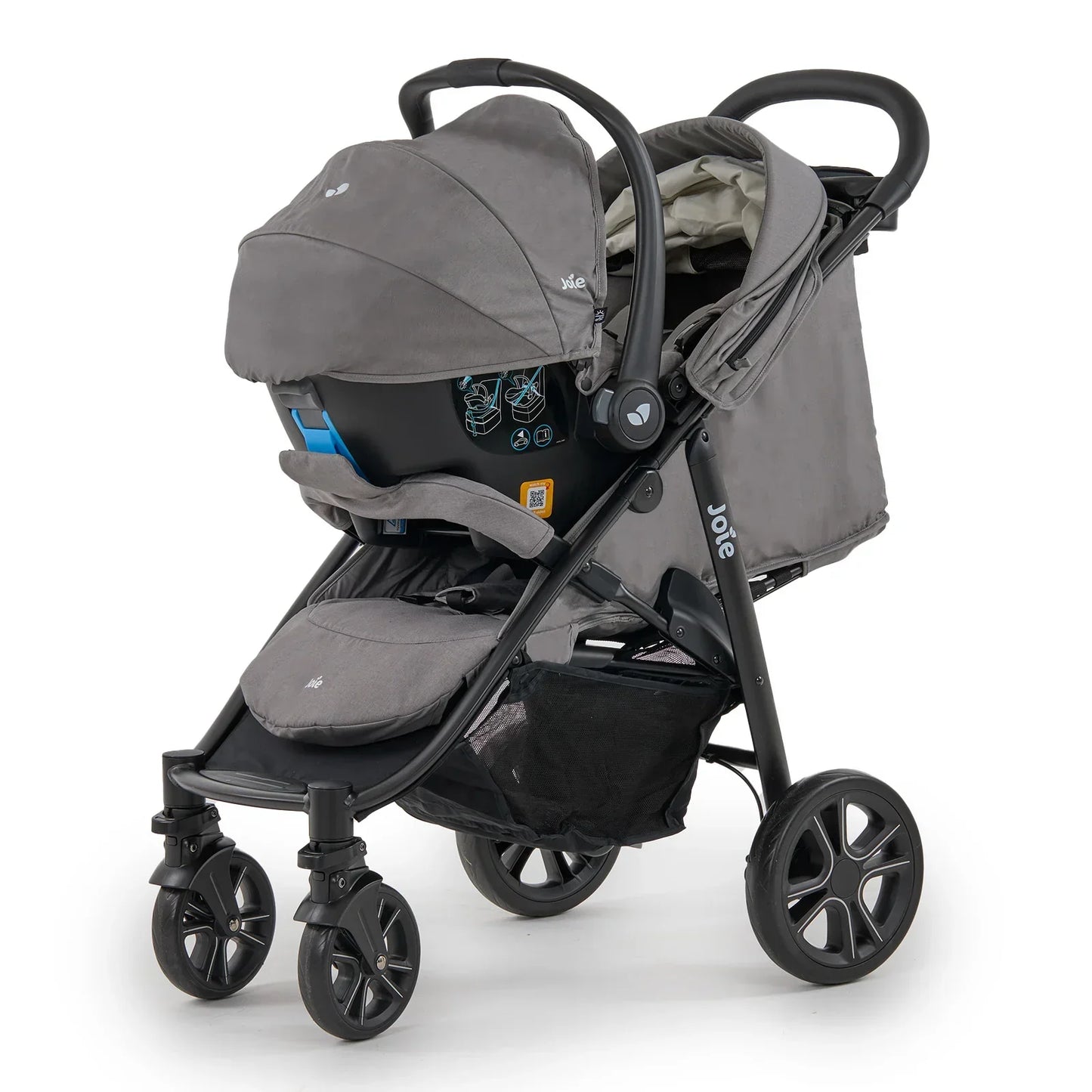 Joie - Litetrax Stroller Travel System - i-snug 2 Car Seat - Pebble