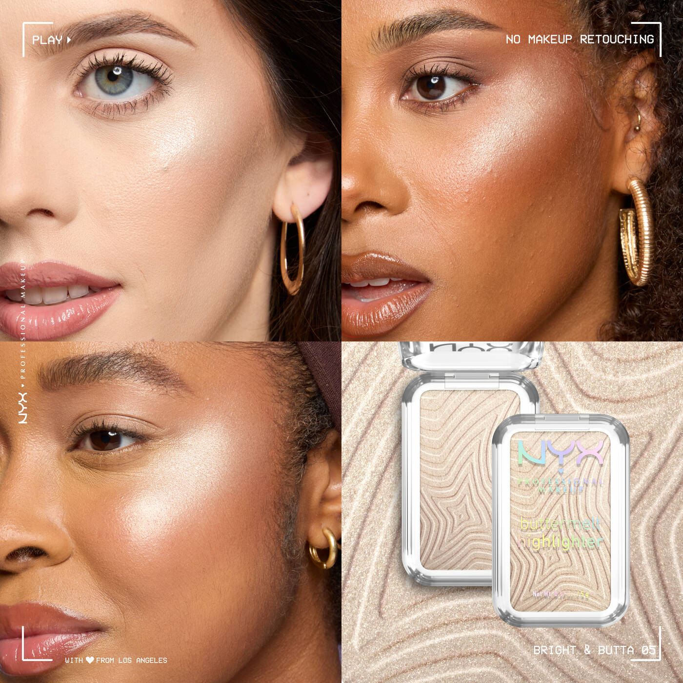 NYX BUTTERMELT HIGHLIGHTER Butter smooth glowy highlighter in eight shades-BRIGHT& BUTTA LIGHT CHAMPAGNE
