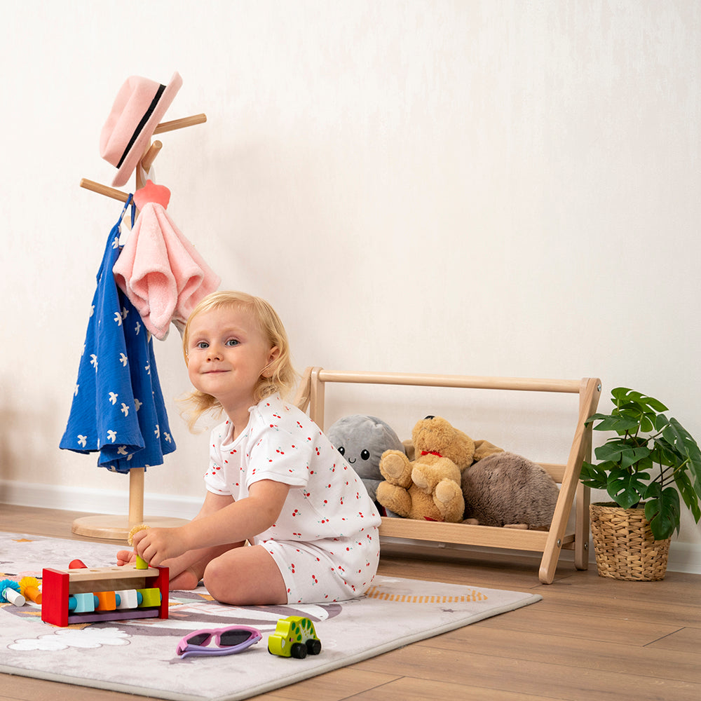 Montessori Wood Coat Rack