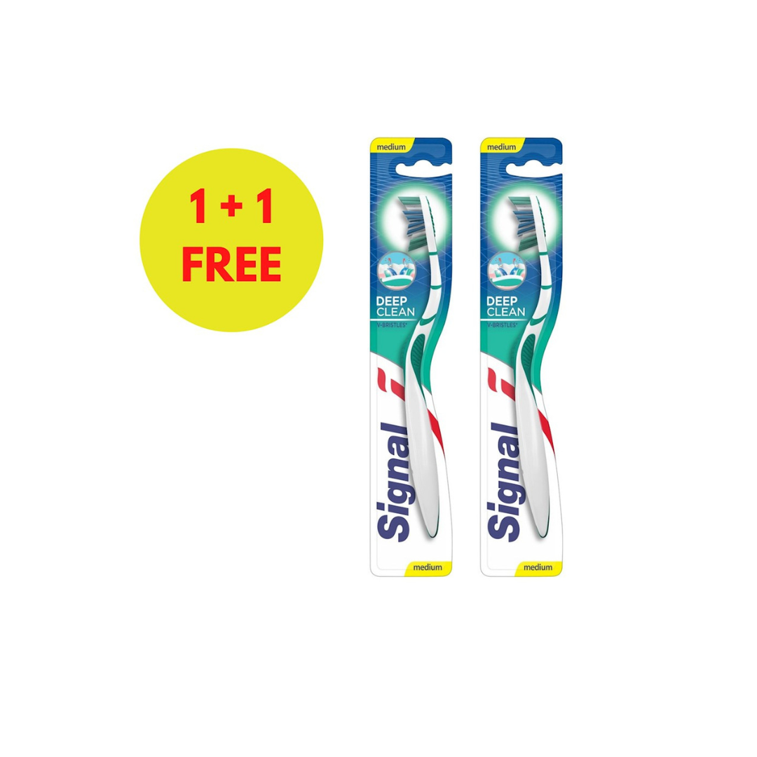 Signal Toothbrush Deep Clean Medium 1+1 Free - Medaid International
