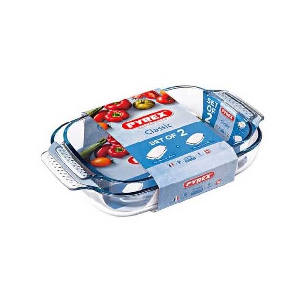 Pyrex Classic Glass Roasters Set of 2 – 38 & 34 cm