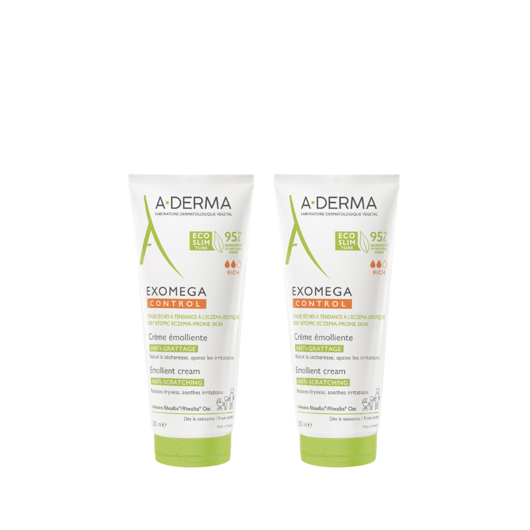 A-Derma Exomega Control Anti-Scratching Emollient 200ml (1+1) Bundle - Medaid International